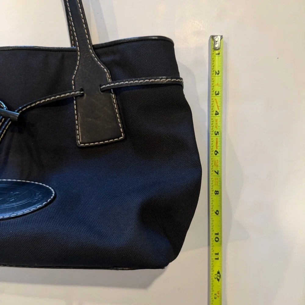 Tod’s Black Nylon Leather Trim Tote Bag Designer Luxury Shoulder Bag